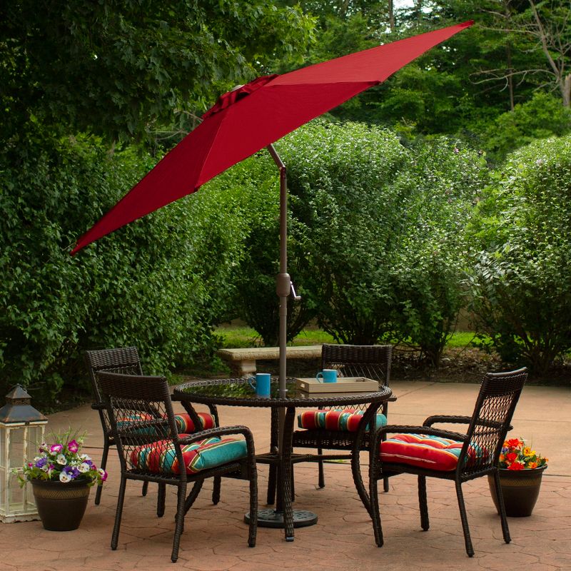 Northlight 9ft Outdoor Patio Market Umbrella with Hand Crank and Tilt, Red, 3 of 9