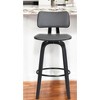 HomeRoots 26" Gray And Black Faux Leather Swivel Low Back Counter Height Bar Chair - 2 of 4