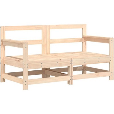 vidaXL Garden Corner Sofa Natural Pine Solid Pine wood, Plywood Medium