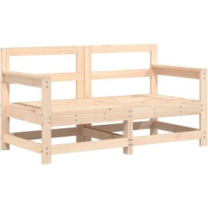 vidaXL Garden Corner Sofa Natural Pine Solid Pine wood, Plywood Medium - 1 of 4