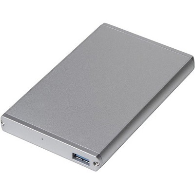 Sabrent EC-UM30 Drive Enclosure Serial ATA - USB 3.0 Host Interface External - Silver - 1 x 2.5" Bay - Aluminum