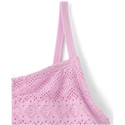 The Children's Place Girls Sleeveless Lace Cut-Out One Piece Swimsuit Purple M (7/8) — фото 4