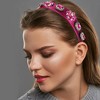 Unique Bargains Women's Bling Vintage Flowers Rhinestone Satin Wide Edge Headband 5.12"x1.18" 1pc - 2 of 4