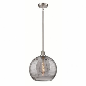 Athens Deco Swirl - 1 Light Stem Hung Mini Pendant In Industrial Style-15 Inches Tall and 12 Inches Wide - 1 of 1