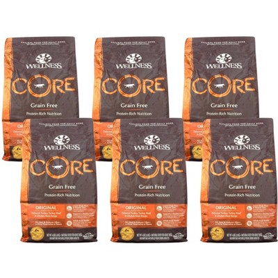 Wellness Original Turkey, Turkey Meal and Chicken Grain Free Dog Food - Case of 6/4 lbs