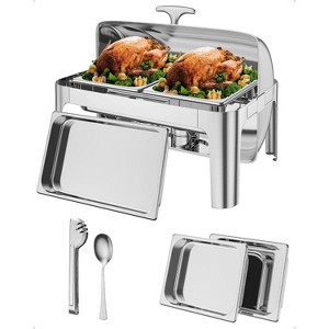 COZONY 3-Piece Stainless Steel Buffet Server Set with Roll Top Lids, Complete Chafing Dish System for Catering and Events - 1 of 4