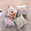18"x18" Hydra Printed Velvet Square Throw Pillow Green/Pink - Crescent & Starlight: Indoor Decorative Cushion, Botanical Design, Zippered - 4 of 4