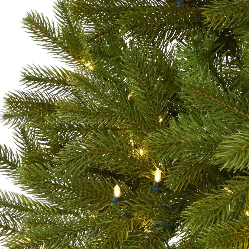6ft Nearly Natural Pre-Lit LED Cambridge Spruce Flat Back Artificial Christmas Tree Warm White Lights, 5 of 13