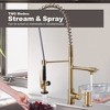 WOWOW Commercial Single-Handle Pull Down Sprayer Kitchen Faucet with Soap Dispenser - 3 of 4