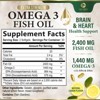 Fish Oil 2400 mg - Triple Strength Fish Oil Supplement for Healthy Heart Support - 60 Softgels By Nature's Peak - 2 of 4