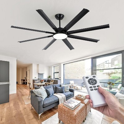 HUMHOLD 74 Inch Ceiling Fan with Light Remote, Smart LED Ceiling Fans, Modern Low Profile Dimmable Light Ceiling Fan