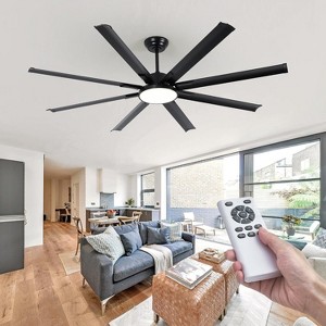 HUMHOLD 74 Inch Ceiling Fan with Light Remote, Smart LED Ceiling Fans, Modern Low Profile Dimmable Light Ceiling Fan - 1 of 4