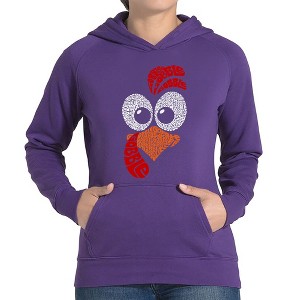 LA Pop Art Turkey Face - Women's Word Art Hooded Sweatshirt - 1 of 4