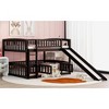 Streamdale Bunk Bed With Slide, Full Over Full Low Bunk Bed With Fence And Ladder For Toddler Kids Teens, Espresso - 4 of 4