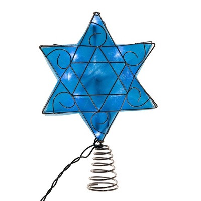 12.4" Blue and Silver Plastic Hanukkah Star Tree Topper