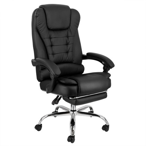 For Living Faux Leather Height Adjustable Executive Swivel Office/Desk  Chair, Black