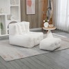 XINGHANZHENXUAN Memory Foam Bean Bag Chair with Ottoman, Super Soft Velvet Lazy Sofa for Living Room, Bedroom - 3 of 4