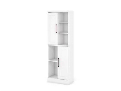 Soft White Adjustable Shelves 2-Door Storage Cabinet