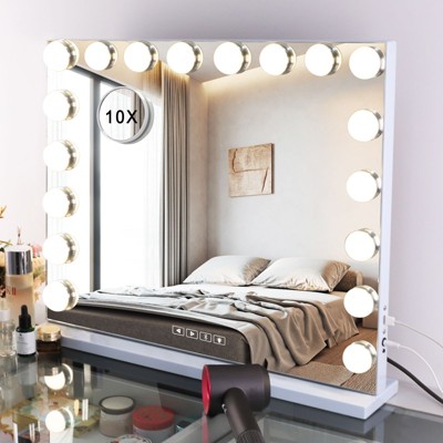HOMLUX Hollywood Vanity Mirror - 10X Magnification, Hanging Setting, Smart Touch