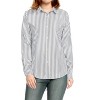 INSPIRE CHIC Women's Striped Button Down Roll-up Long Sleeves Point Collar Shirt - 4 of 4