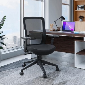 LeisureMod Ingram Office Chair - Adjustable Height, Swivel, and Tilt, Ergonomic Design - 1 of 4