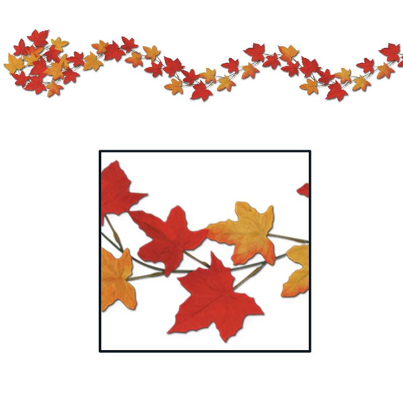 Beistle 6' Autumn Leaf Garland 12/Pack 90845, 1 of 2