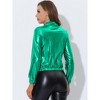 INSPIRE CHIC Women's Holographic Shiny Long Sleeve Metallic Zip Front Track Jacket - 4 of 4