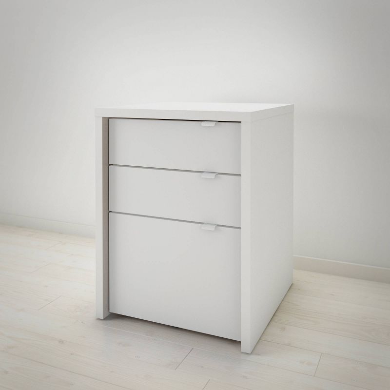 3pc Chrono Home Office Set with 2 Reversible Desk Panels Gray/White - Nexera, 4 of 6