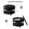 Two Tier Round Coffee Table with Storage, Flip Top Accent Table with Wood Legs for Living Room or Small Spaces – The Pop Home - 4 of 4