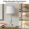 Itopfox Dimmable Table Lamps Set of 2, Rustic Farmhouse Lamps for Living Room Bedroom, Bedside Desk Lamps with Touch Control, Includes Warm Bulbs - 4 of 4