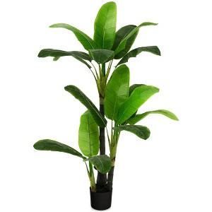 Tangkula 5 FT Artificial Tree Fake Banana Plant Faux Tropical Tree for Indoor & Outdoor - 1 of 4