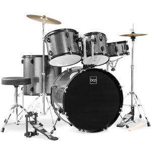 Best Choice Products 5-Piece Beginner Drum Set w/ Snare, Bass, Toms, Cymbal, Hi-Hat, Sticks, Chair, Drum Pedal - 1 of 4