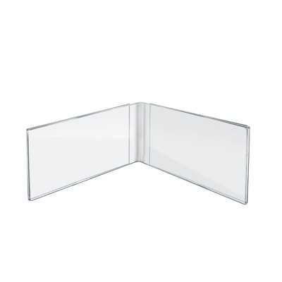 Clear Acrylic Double Photo Holder, Side by Side Dual Frame, 7"W x 5"H, 2-Pack