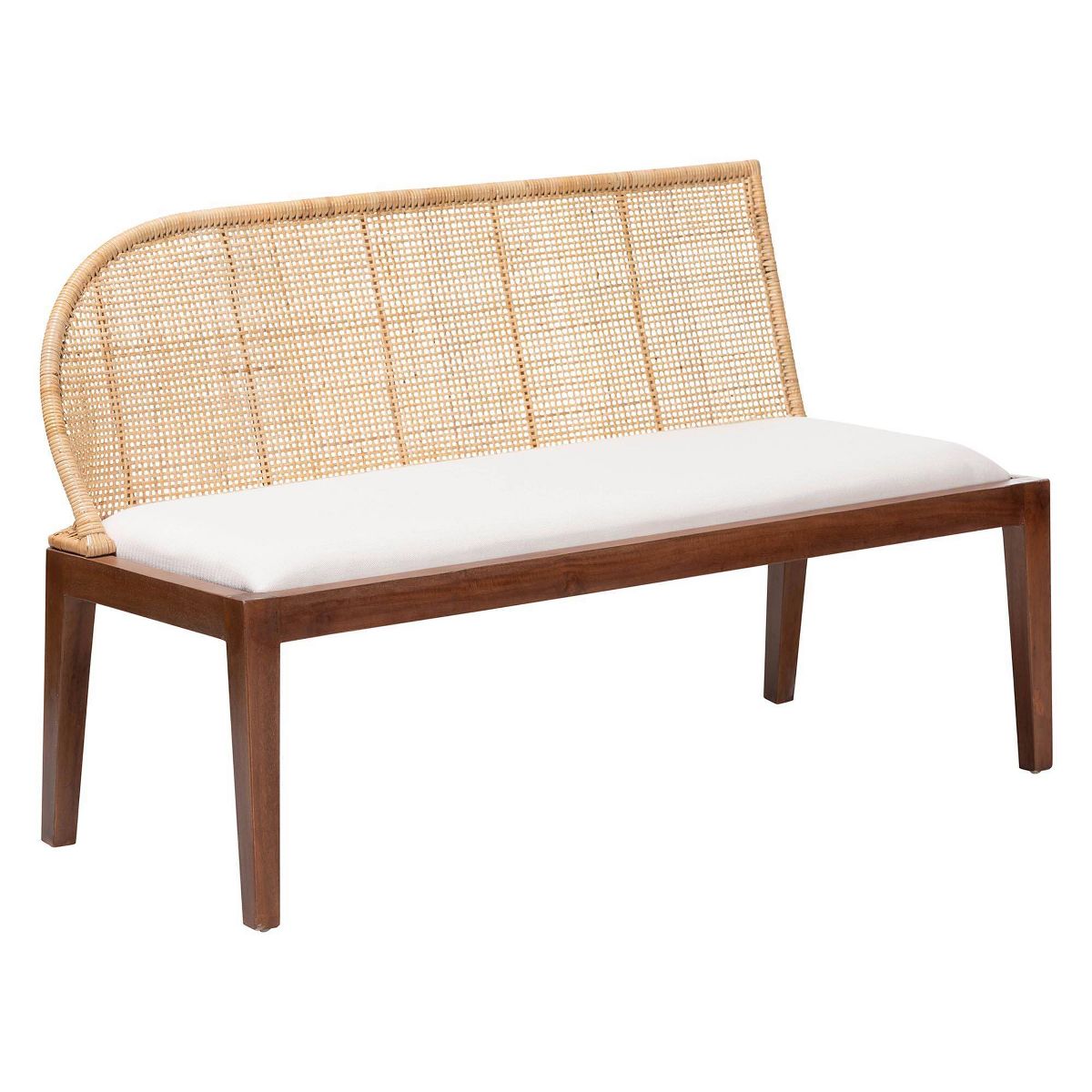 bali & pari Okinawa 2  Piece Corner Bench Set with Cushion Light Honey/Light Brown/White - thumbnail 2
