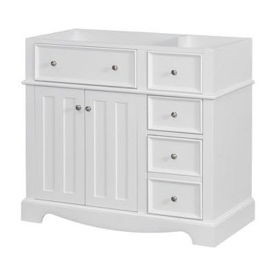 NicBex 35.4" Bathroom Storage Cabinet without Sink, Bathroom Vanity, 3 Spacious Drawers and 1 Cabinet with Adjustable Shelf for Bathroom