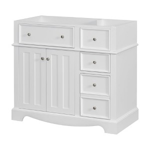 NicBex 35.4" Bathroom Storage Cabinet without Sink, Bathroom Vanity, 3 Spacious Drawers and 1 Cabinet with Adjustable Shelf for Bathroom - 1 of 4