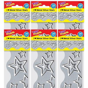 TREND I ♥ Metal Silver Stars Terrific Trimmers®, 39' Per Pack, 6 Packs - 1 of 4