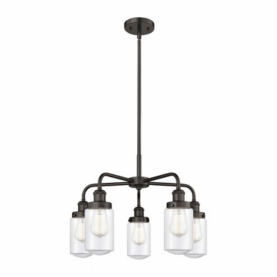 Dover - 5 Light Stem Hung Chandelier In Art Deco Style-15.5 Inches Tall and 22.5 Inches Wide