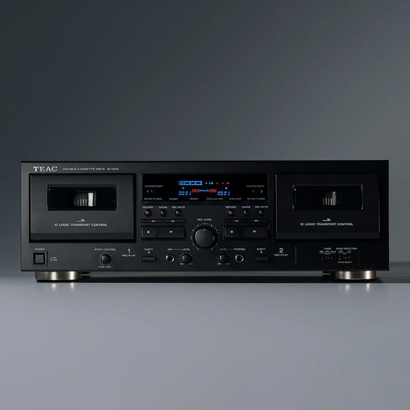 TEAC W-1200 Dual Cassette Player and Recorder with Pitch Control, Mic Input, and USB Out for Recording to PC, 4 of 5