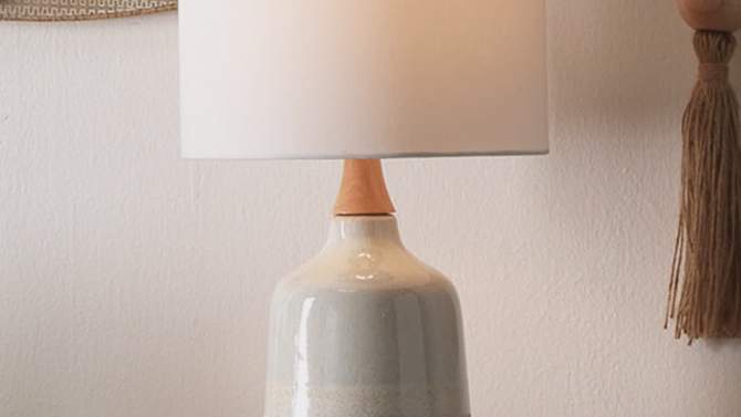 Alice Ceramic Table Lamp with Drum Shade Cream - Splendor Home, 2 of 5, play video