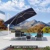 PURPLE LEAF Patio Umbrella White Cantilever Offset Umbrella Square Outdoor Umbrella with 360-degree Rotation for Garden Deck Pool - 3 of 4