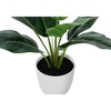 Monarch Specialties Artificial Plant 17 inch Tall Aureum Indoor Faux Fake Table Greenery Potted Real Touch Decorative Green Leaves White Pot - 3 of 4