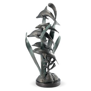 SPI Home Dolphin Sextet Sculpture – Aluminum Ocean-Themed Art, Freestanding Coastal Décor, 25” Tall Statement Piece - 1 of 4