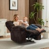 Manual Recliner Chair,Ergonomic Overstuffed Breathable Fabric Reclining Chair with Side Pockets - 2 of 4