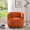 KINWELL 34" Wide Velvet Upholstered Swivel Accent Arm Chair with Toss Pillow - 3 of 4