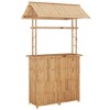 vidaXL - 3 Piece Bamboo Bar Set with Roof-Outdoor Garden Patio Furniture - Sturdy, Durable & Foldable - 3 of 4