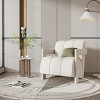 Modern Lounge Conversation Armrests Chair,Polyester Fabric Upholstered Armrests Chair,L Shaped Design Wooden Accent Armchair-Cuddlewood - 3 of 4
