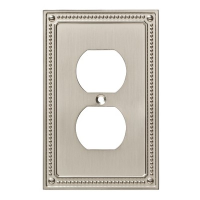 Franklin Brass Classic Beaded Single Duplex Wall Plate Nickel