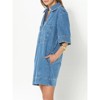 Imily Bela Womens Denim Shirt Dress Collared V Neck Mini Casual Jean Dresses with Pockets - 2 of 4