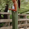 Women's Wide Leg Overalls Adjustable Strap Pockets Side Slit Casual Loose Fit Jumpsuit - 4 of 4